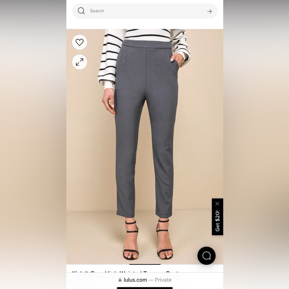 Grey high waisted trousers-M